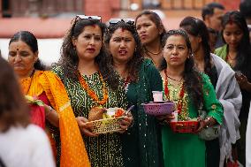 NEPAL-LALITPUR-SHRAWAN-PRAYERS