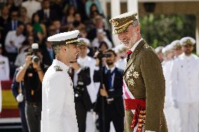 King Felipe Attends Presentation Of The New Officers At The Central Defense Academy