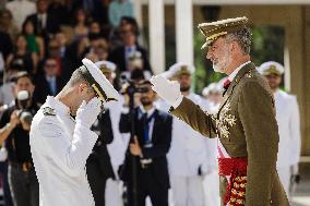 King Felipe Attends Presentation Of The New Officers At The Central Defense Academy