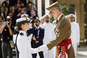 King Felipe Attends Presentation Of The New Officers At The Central Defense Academy