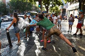SPAIN-MADRID-WATER-SPLASHING FESTIVAL