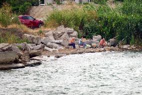 Khadzhibey estuary on Black Sea coast