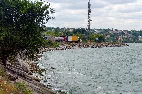 Khadzhibey estuary on Black Sea coast