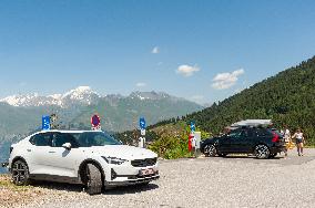 Reserved Parking For Electric Cars, Facing Mont Blanc