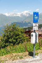 Reserved Parking For Electric Cars, Facing Mont Blanc