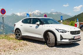 Reserved Parking For Electric Cars, Facing Mont Blanc