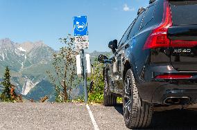 Reserved Parking For Electric Cars, Facing Mont Blanc