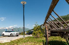 Reserved Parking For Electric Cars, Facing Mont Blanc