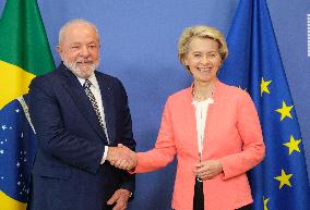 Lula da Silva At The EU headquarters - Brussels
