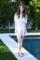 Gabrielle Haugh In A White Linen Dress