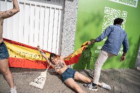 Femen Protest Outside Vox HQ - Madrid