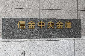 Signs and logos of Shinkin Central Japan Finance Corporation