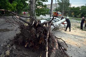 Aftermath of storm in Zaporizhzhia