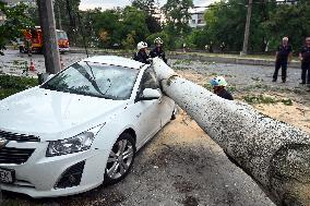 Aftermath of storm in Zaporizhzhia