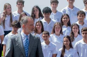 King Receives The Participants Of The 28th UFV Becas Europa Program - Madrid