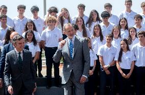 King Receives The Participants Of The 28th UFV Becas Europa Program - Madrid