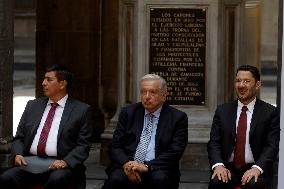 Mexico's President Lopez Obrador During The Commemoration  151st Anniversary   Of Benito Juarez Death