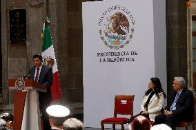 Mexico's President Lopez Obrador During The Commemoration  151st Anniversary   Of Benito Juarez Death