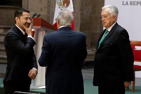 Mexico's President Lopez Obrador During The Commemoration  151st Anniversary   Of Benito Juarez Death