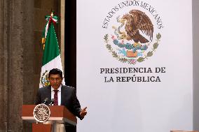 Mexico's President Lopez Obrador During The Commemoration  151st Anniversary   Of Benito Juarez Death