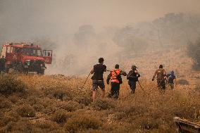 Wildfire In Nea Zoi Of Nea Peramos