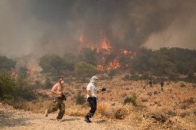 Wildfire In Nea Zoi Of Nea Peramos