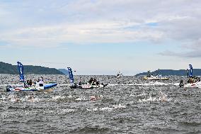 (SP)JAPAN-FUKUOKA-WORLD AQUATICS CHAMPIONSHIPS-OPEN WATER-MIXED 4X1500M