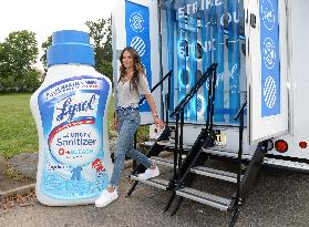 Jordana Brewster Strikes Out The Stink With Lysol Laundry Sanitizer - NYC