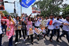 NSUI Protest Rally In Jaipur