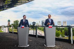 Czech And Polish Prime Ministers Meet In Katowice, Poland