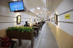 Citizens Cool Off in A Bomb Shelter in Xi 'an, China