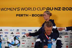 (SP)AUSTRALIA-PERTH-2023 FIFA WOMEN'S WORLD CUP-GROUP D-DENMARK-PRESS CONFERENCE