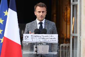 President Macron At 140th Anniversary Of Alliance Francaise - Paris