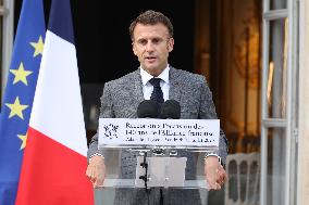 President Macron At 140th Anniversary Of Alliance Francaise - Paris