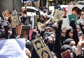 Protest Against Quran Burning In Beirut, Lebanon