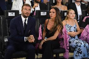 Beckham Family At Lionel Messi First Game In League’s Cup Match - Miami