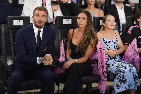Beckham Family At Lionel Messi First Game In League’s Cup Match - Miami