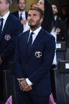Beckham Family At Lionel Messi First Game In League’s Cup Match - Miami