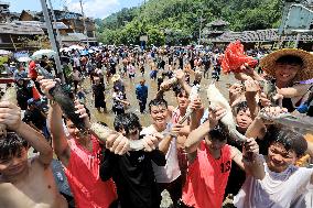 Catching Fish Activity in Liuzhou, China