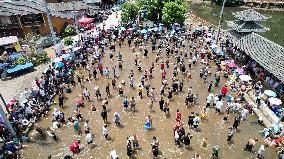 Catching Fish Activity in Liuzhou, China