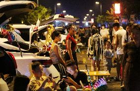 Citizens shop At A Car Trunk Market in Linyi, China