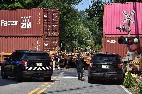 Person Dies After Being Struck By A Freight Train Sunday Afternoon In Harrington Park, New Jersey