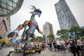 10 Meters High Mech Dragon Show in Yantai, China