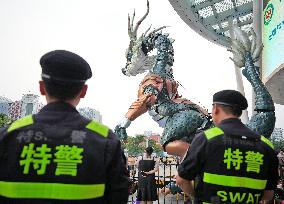 10 Meters High Mech Dragon Show in Yantai, China