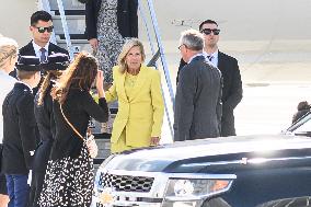 Jill Biden Touches Down At Orly Airport - Paris
