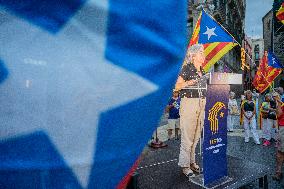 Protest Of The Catalan National Assembly After The General Elections.