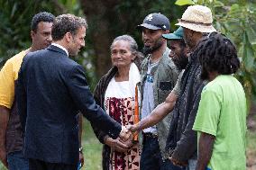 President Macron Meets With People About Climate Change Effects - New Caledonia