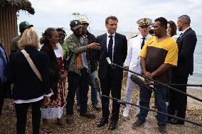 President Macron Meets With People About Climate Change Effects - New Caledonia
