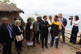 President Macron Meets With People About Climate Change Effects - New Caledonia