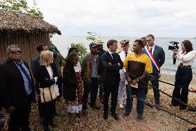 President Macron Meets With People About Climate Change Effects - New Caledonia